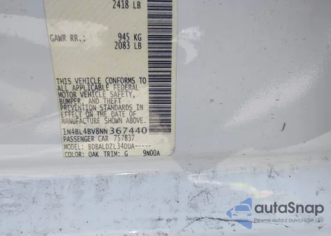 2022 Nissan Altima S Fwd z USA, uszkodzony, nr VIN 1N4BL4BV8NN367440